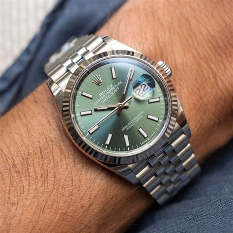 rolex day datejust 36 green|rolex datejust 36 men's.